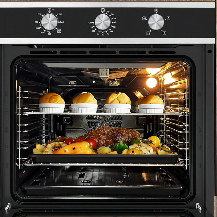 24" Built-in Electric Wall Oven, 2.3 Cu. Ft. Single Convection Oven with 6 Cooking Functions, Stainless Steel, Easy Installation, Compact Design for Small Spaces – Mocifi