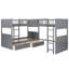 Lit superposé avec lit mezzanine attaché avec deux tiroirs, blanc, simple, H 61,40 po x l 78,70 po-410936273