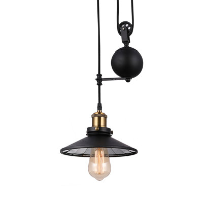 Luminaire suspendu noir 1 lumière