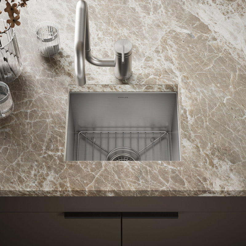 Vault 15'' L x 15'' W Dual Mount Bar Sink, 3 Holes