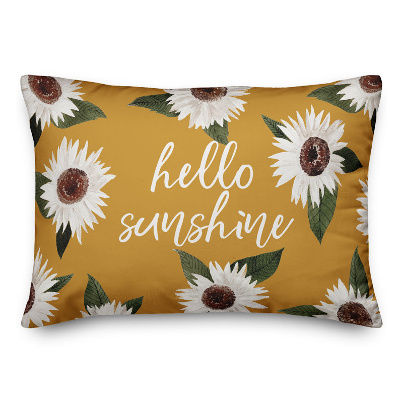  Housse de coussin rectangulaire d'extérieur Hello Sunshine, Jaune