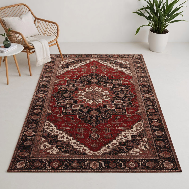 Tapis d'intérieur et d'extérieur brun Persian, Rectangle 5 pi x 7 pi