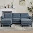 90" Comfy Modern U-Shaped Sectional Sofa with Two Ottomans
