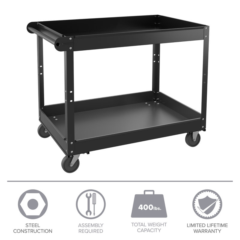 32'' H Utility Cart with Wheels, 32" H x 36" W x 24" D