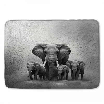 African Elephant Family Bath Mat