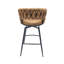 Tabourets de bar rotatifs modernes en cuir technique brun, ensemble de 2 pour la cuisine et la maison