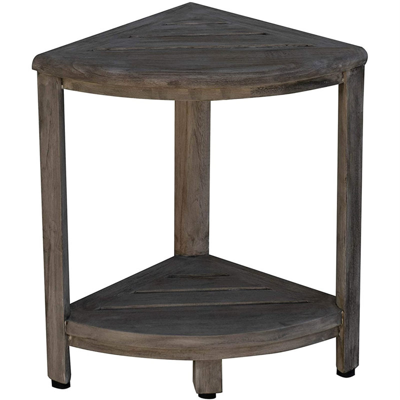 Ripley 18" X 17" Antiqued Gray Teak Corner Shower Bench