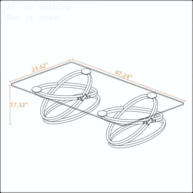 Table basse moderne avec cadre en métal, Argent