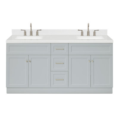 Partham 72'' Free Standing Double Bathroom Vanity with Quartz Top -  Winston Porter, CC0E7FEA6C224901B7CE2684EB5CDA32