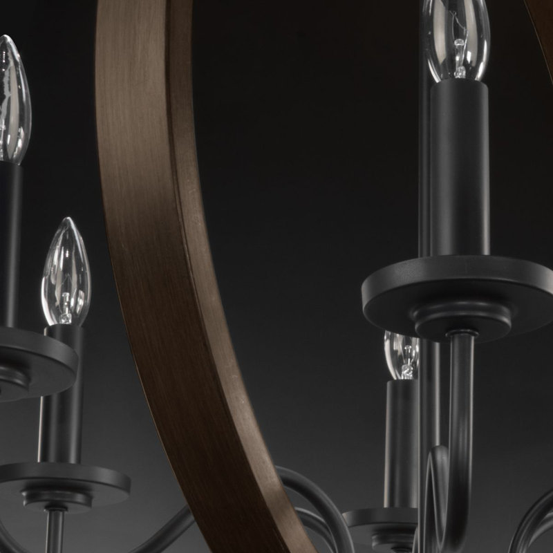 Maez 6 - Light Dimmable Geometric Chandelier, Antique Bronze