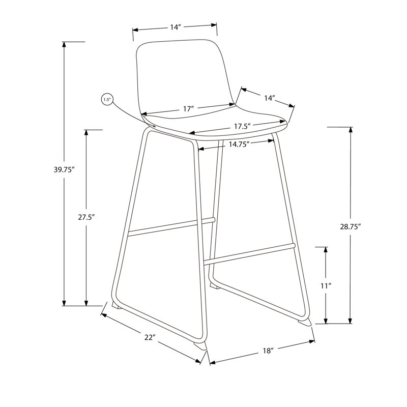 Chaise de bureau d'ordinateur à hauteur de bar avec similicuir brun et métal noir