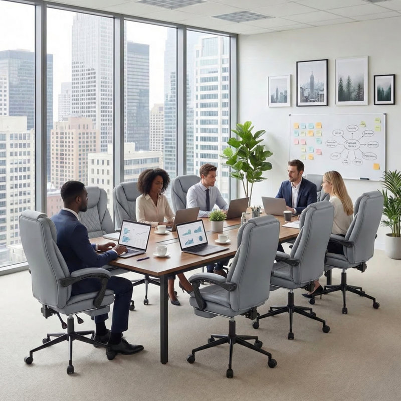 Azteca Ergonomic Executive Chair with Footrest, Gray