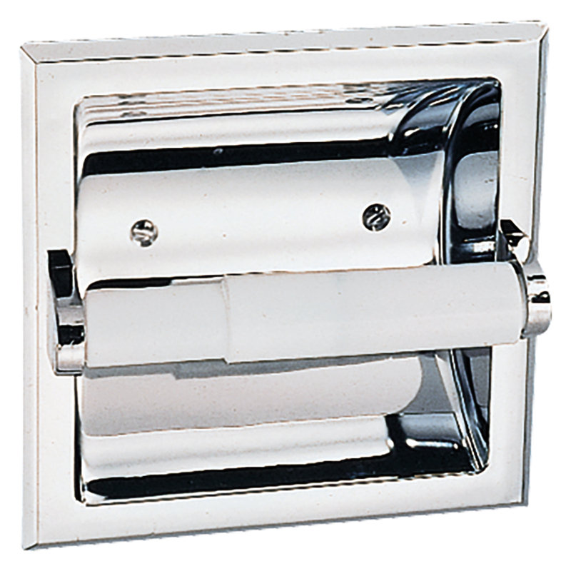 Porte-papier hygiénique encastré Diallo, Chrome poli