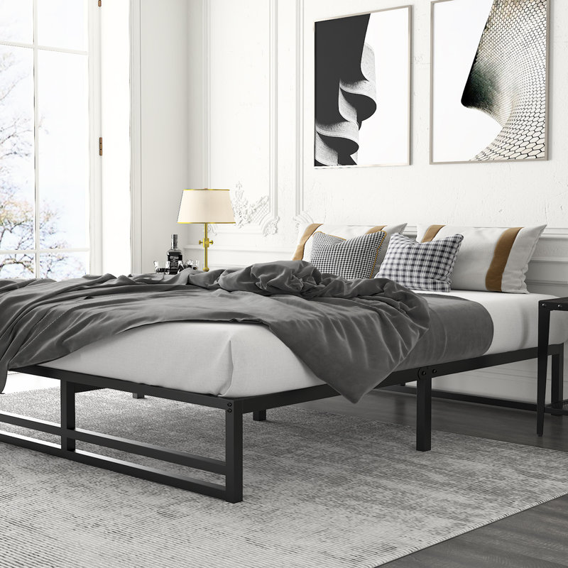 Aula 14'' Metal Platform Bed, King