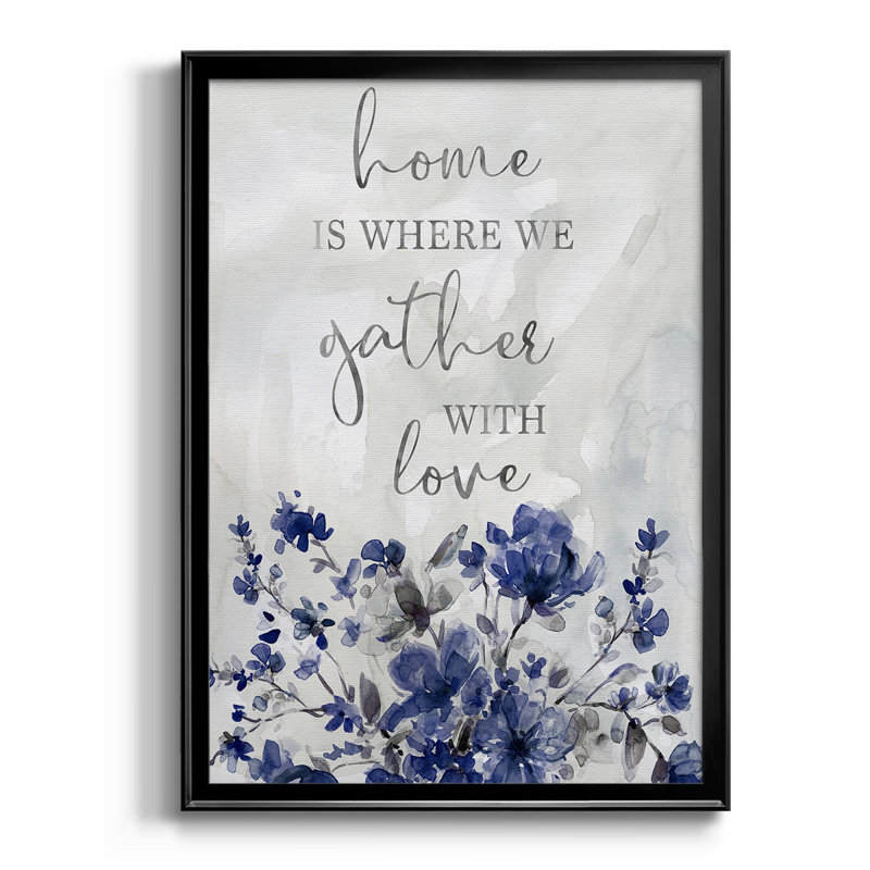 «Gather With Love», toile encadrée de qualité supérieure - prête à être accrochée, H 36,5 po x l 26,5 po x P 1 po, Noir