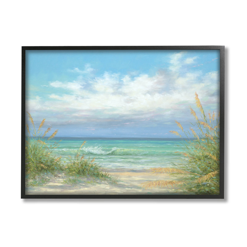 Bord de mer, horizon, paysage, estampe numérique par Martin Figlinski, H 16 po x l 20 po x P 1,5 po