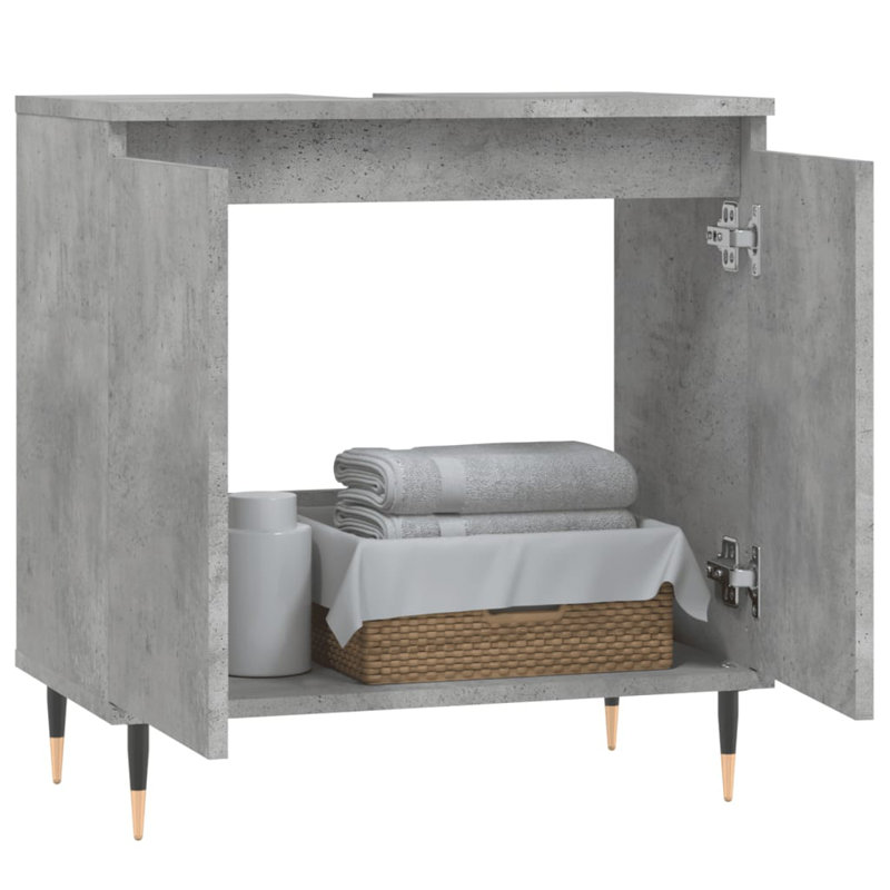 Makyrah Floor Mounted Bathroom Cabinet, Concrete Grey