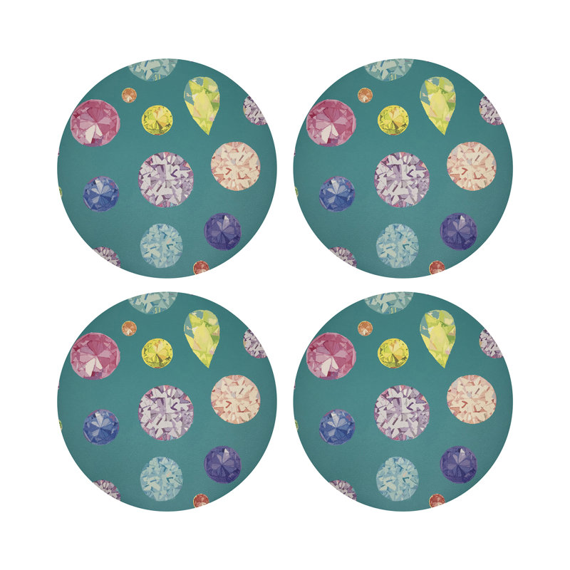 Jewel Pebble 16" Vinyl Placemat, Cyan