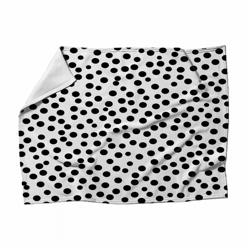 Polka Dots Fleece Throw Blanket - Pattern Throws for Sofas or Beds, 51in W x 60in H