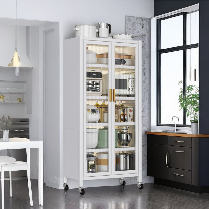 Étagère de cuisine à portes ouvertes, armoire de rangement à plusieurs niveaux pour micro-ondes