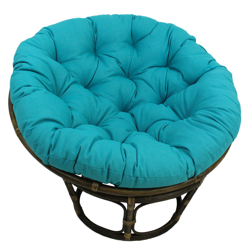 Bilyeu Wicker Outdoor Armless Lounge Chair, Aqua Blue