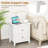 Modern Nightstand with Storage 2 Drawers & Support Legs for Bedroom White-1241927299