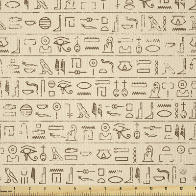 Derekia Old Dated Hieroglyphics Language Multi-Purpose Fabric