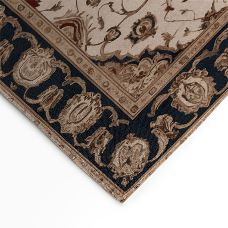 French Brown Indoor and Outdoor Area Rug, Rectangle 5' x 7'
