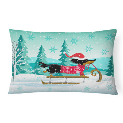  Coussin lombaire intérieur / extérieur Merry Christmas Dachshund