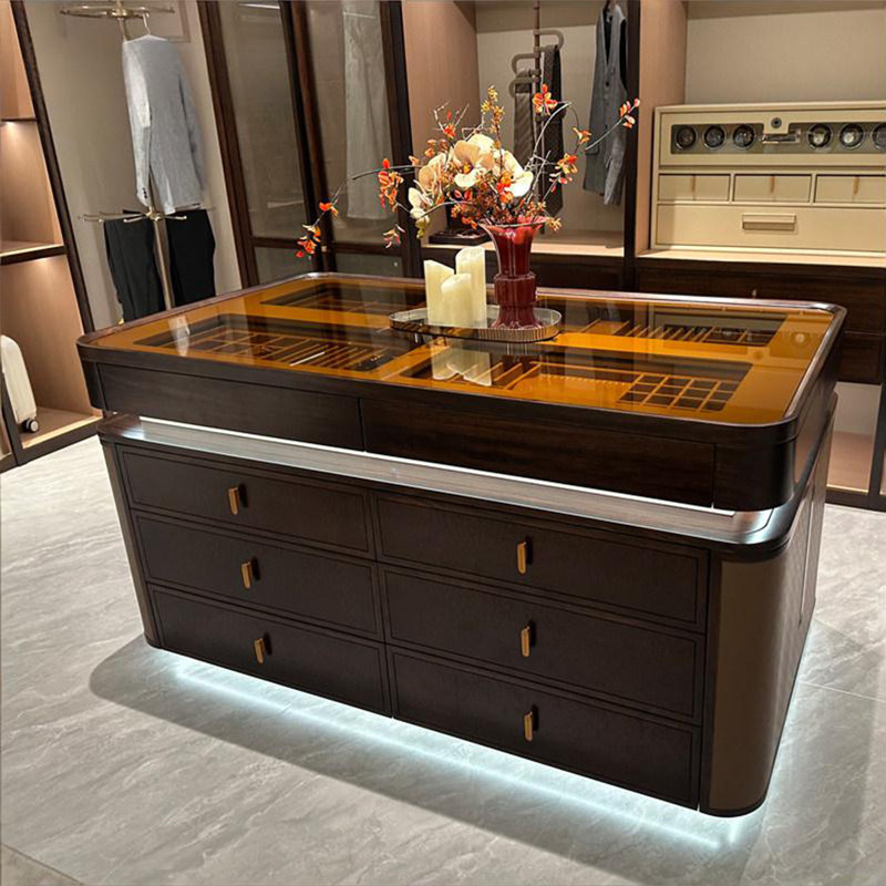 55,12 po Nouvelle vitrine à bijoux de style chinois brun et armoire de rangement