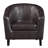 Wesley Faux Leather Barrel Chair with Ottoman