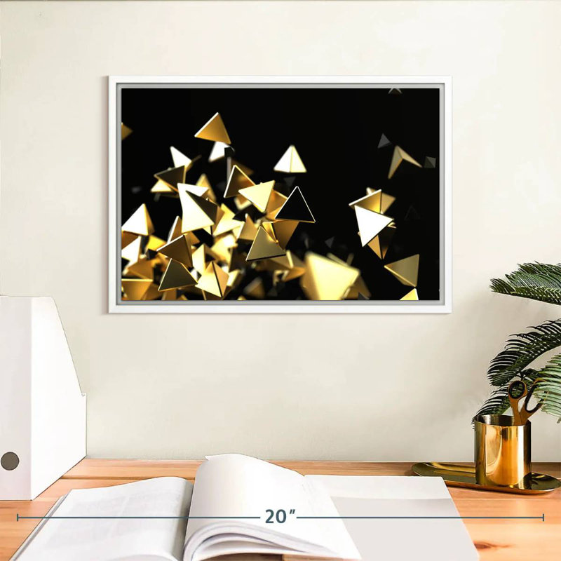 Golden Pyramids, Cadre flottant blanc, 13 po x 9 po