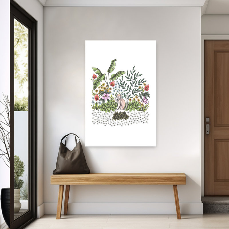 Art contemporain, singe d'Afrique, singe commun Patas, H 60 po x l 40 po