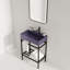 Meuble-lavabo autoportant de 24 po avec lavabo en céramique rouge lustré, pieds en métal ouverts et tablettes de rangement pour les salles de bain modernes-2124221005-2124220993