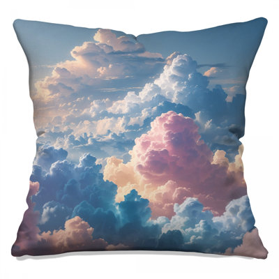 Fluffy Pastel Clouds Double Sided Throw Pillows