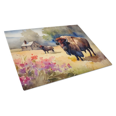 Wood Bison Glass Cutting Board Large
