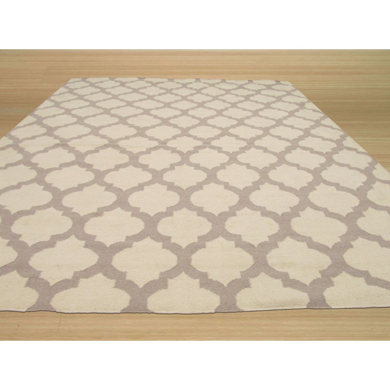 Olsson Ivory Flatweave Wool Area Rug, Rectangle 10' x 14'