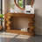 Geometric Block Stacked Wood Console Table With Warm Natural Finish