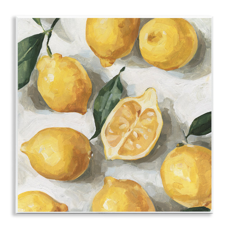 Soft Yellow Citrus Lemon Pile Over White