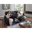 Causeuse inclinable électrique en cuir noir 74 po avec appui-tête électrique, haut-parleurs Bluetooth, lumières DEL, ports USB et USB-C, rangement et porte-gobelets Jazz-120942708