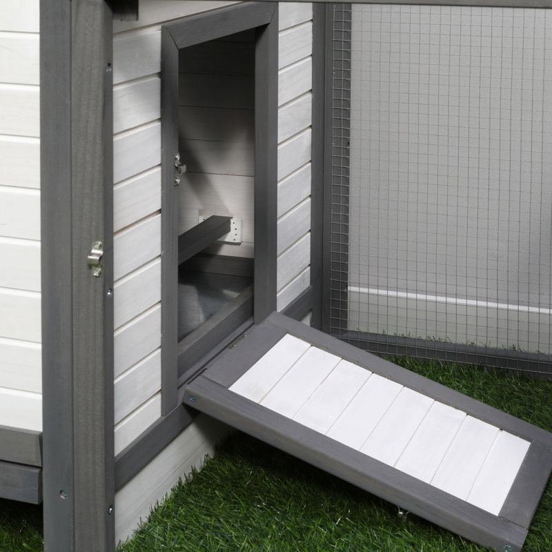 Poulailler en bois 77 po avec boîte de nidification, Gris