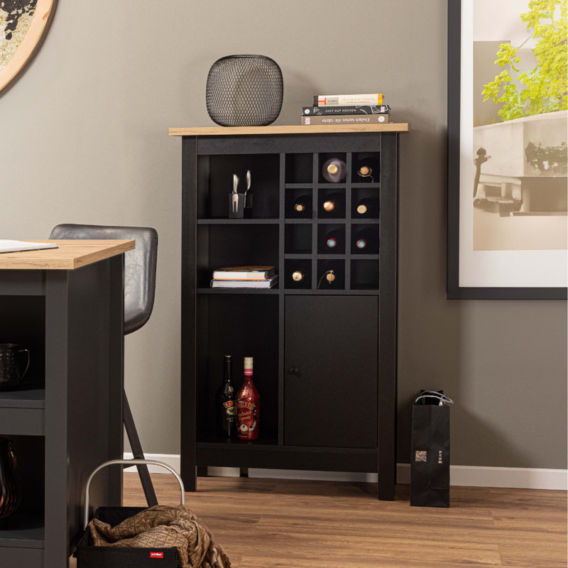 Adaliz Wine Cabinet, Black