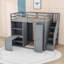 Lit mezzanine double avec bureau intégré, garde-robe et rangement-1099550417