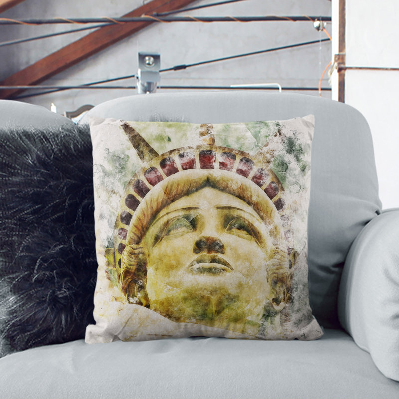 The Statue of Liberty Vol.3 Scatter Cushion, Stone, 55cm H x 55cm W x 20cm D