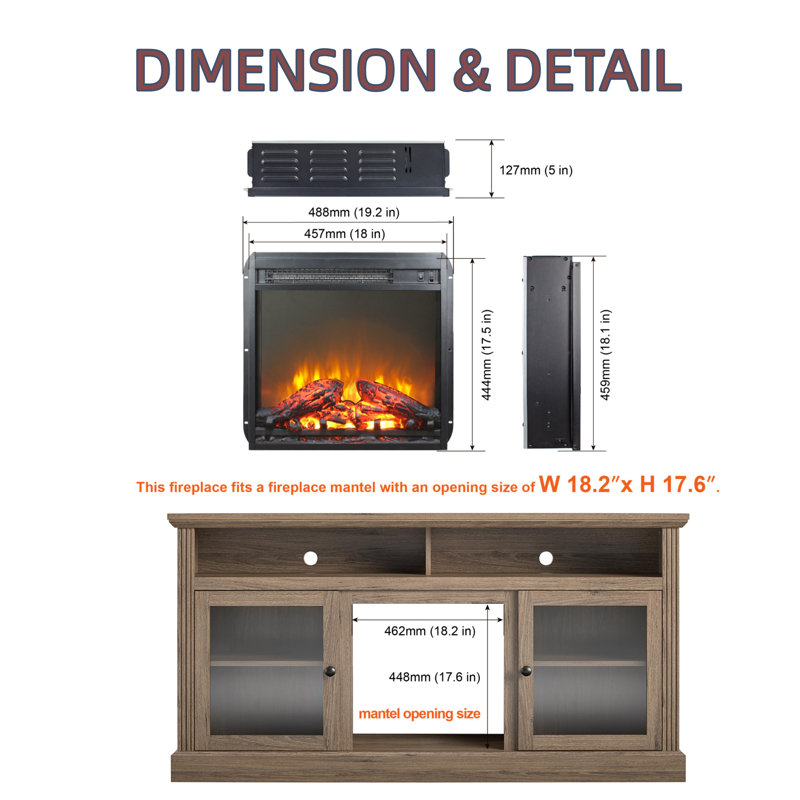18" Electric Fireplace Insert