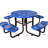 46" Round Picnic Table In Blue With Umbrella Stand, Steel - For Picnics, Tailgate Parties, Backyard Gatherings Outdoor Socket, Bbq, Celebrations-1229256876