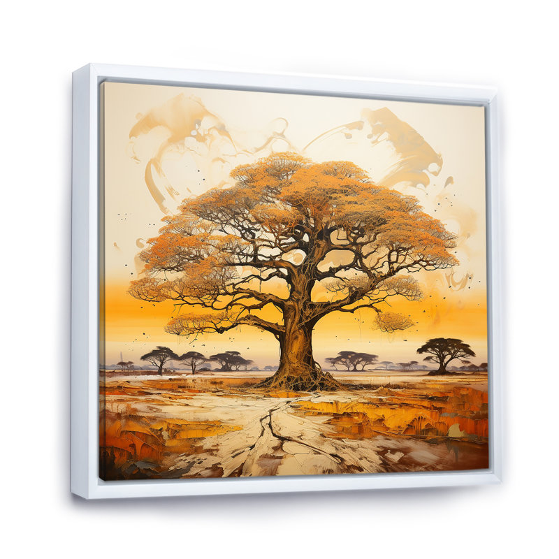 Arbre sauvage d'Afrique, art mural 1, Blanc, H 30 po x l 30 po