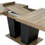 Table de salle à manger extensible pour 4 à 10 personnes, table de salle à manger en bois avec base à piédestal double robuste et grande table extensible moderne