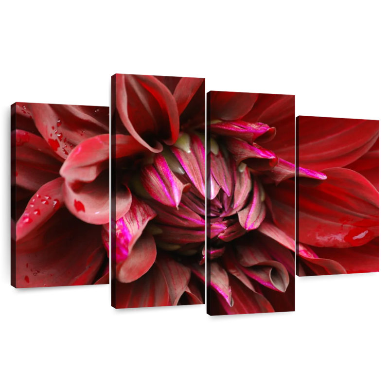 Fleur de dahlia rouge Harnek, H 27 po x l 43 po