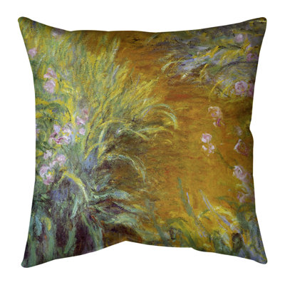 Claude Monet Floral Reversible Throw Pillow